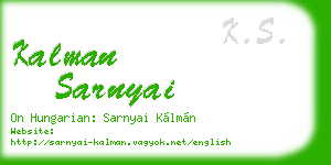 kalman sarnyai business card